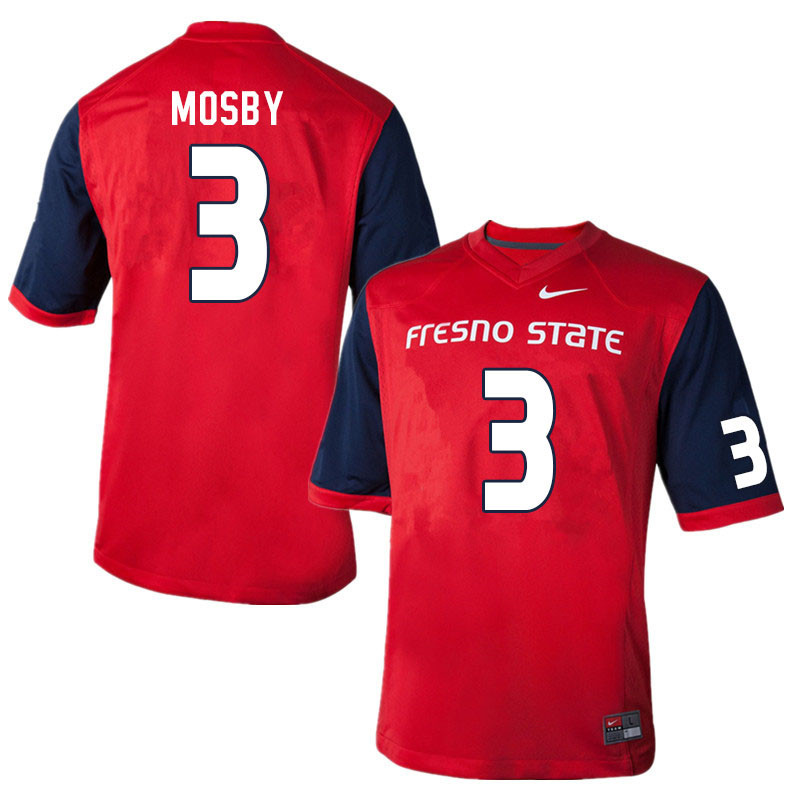 Men #3 Arron Mosby Fresno State Bulldogs College Football Jerseys Sale-Red